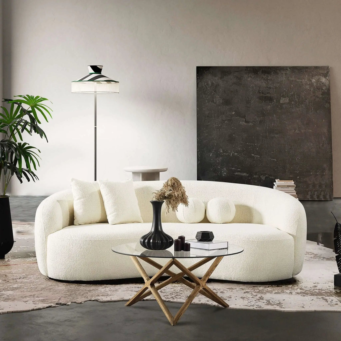 Drake - Japandi Style Curvy Boucle Sofa by Unique Piece Furniture