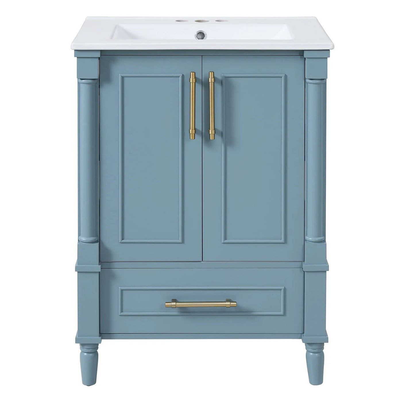 Bathroom Vanity With Ornate French Cylinder Legs, Soft Close Drawer by HouseOfZazla