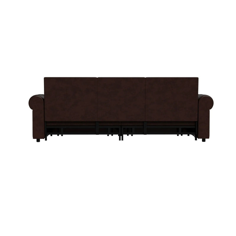 3 In 1 Convertible Sleeper Sofa With Nailhead Trim & Rolled Arm by HouseOfZazla