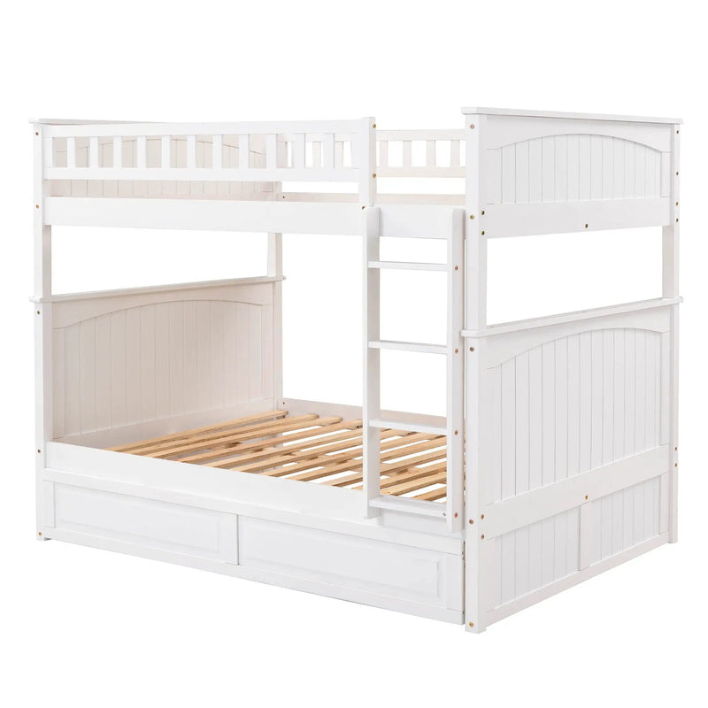 Bunk Bed With Twin Size Trundle, Guardrails by Unique Piece Furniture
