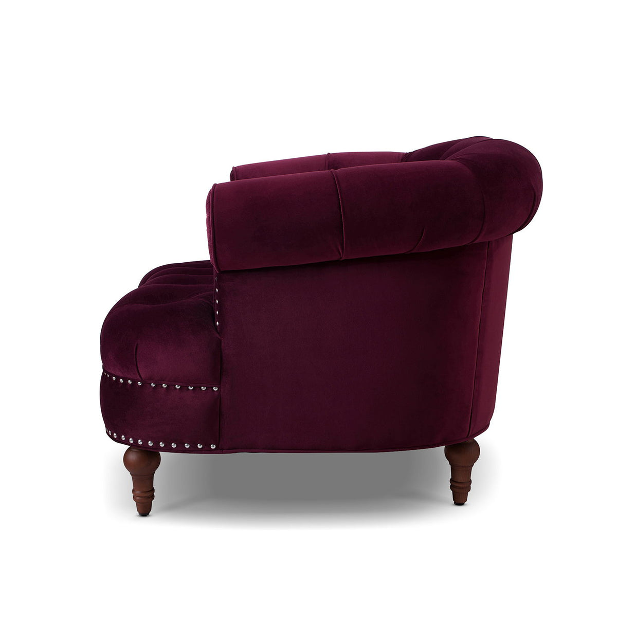 Victorian Tufted Upholstered Accent Chair with Nailhead Trim - Dark Red, Blue, or Pink, photo 33 of 37
