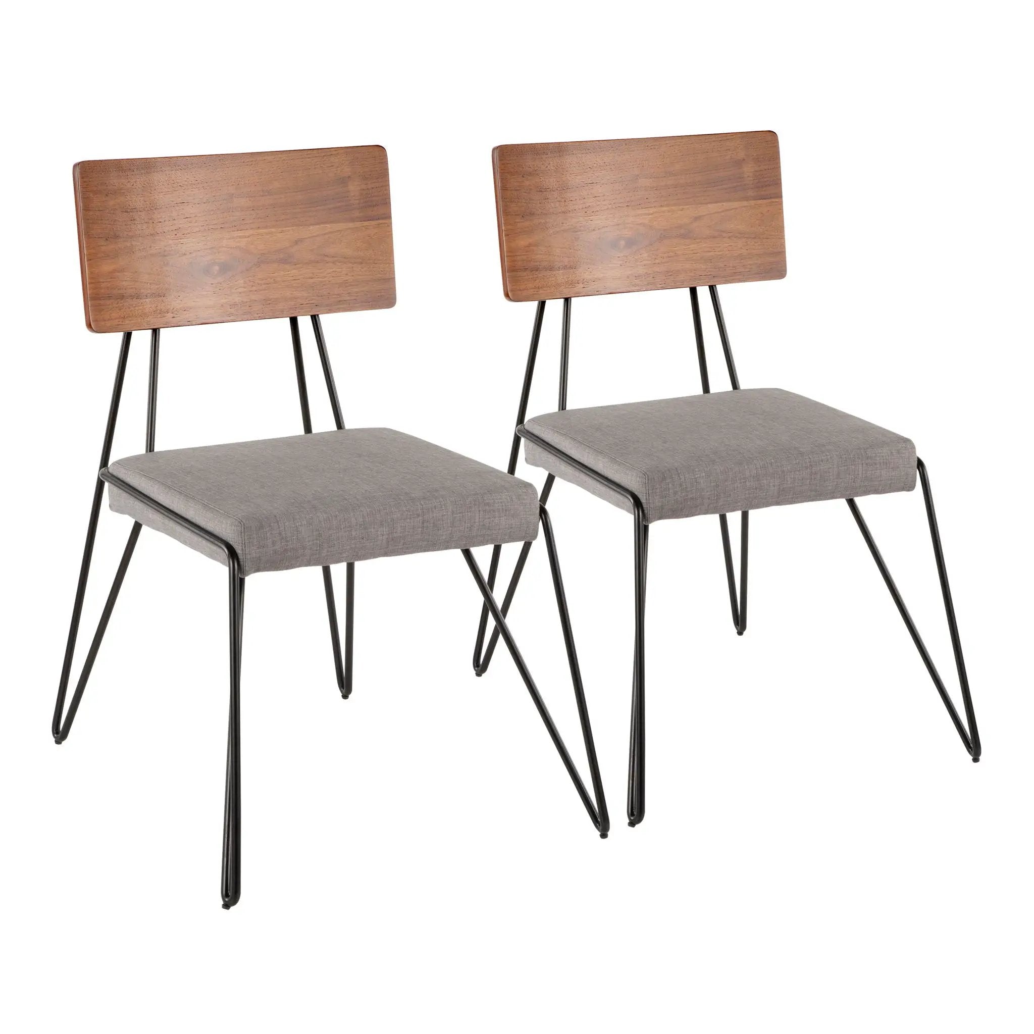 Loft - Mid-Century Modern Chair (Set of 2) - Black / Gray / Walnut by Unique Piece Furniture