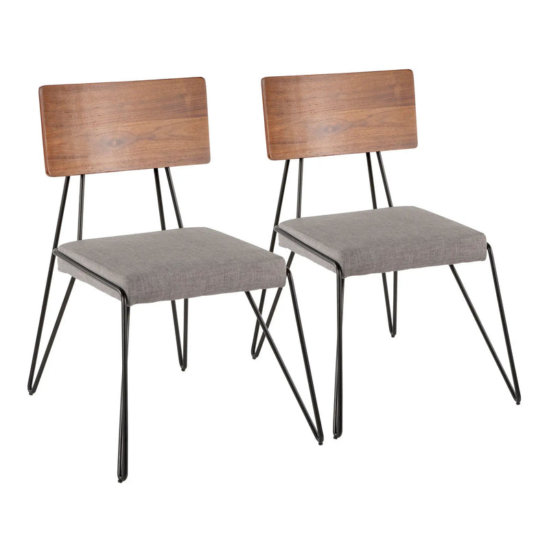 Loft - Mid-Century Modern Chair (Set of 2) - Black / Gray / Walnut by Unique Piece Furniture