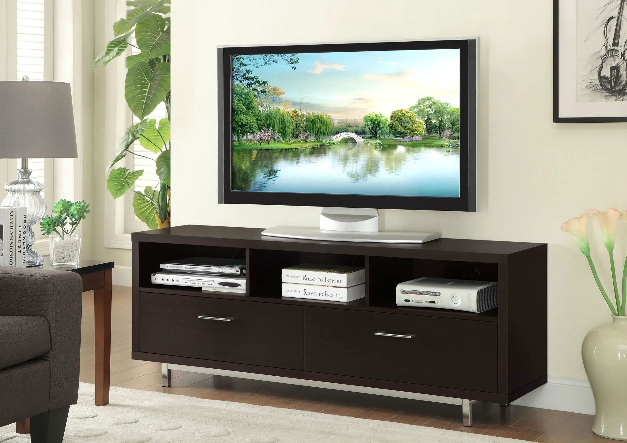 Casey 2-drawer Engineered Wood 60-inch TV Stand Cappuccino by Unique Piece Furniture