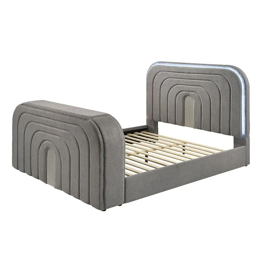 Shelyn - Bedroom Bed With LED, TV Stand, Fireplace & Bluetooth by Unique Piece Furniture