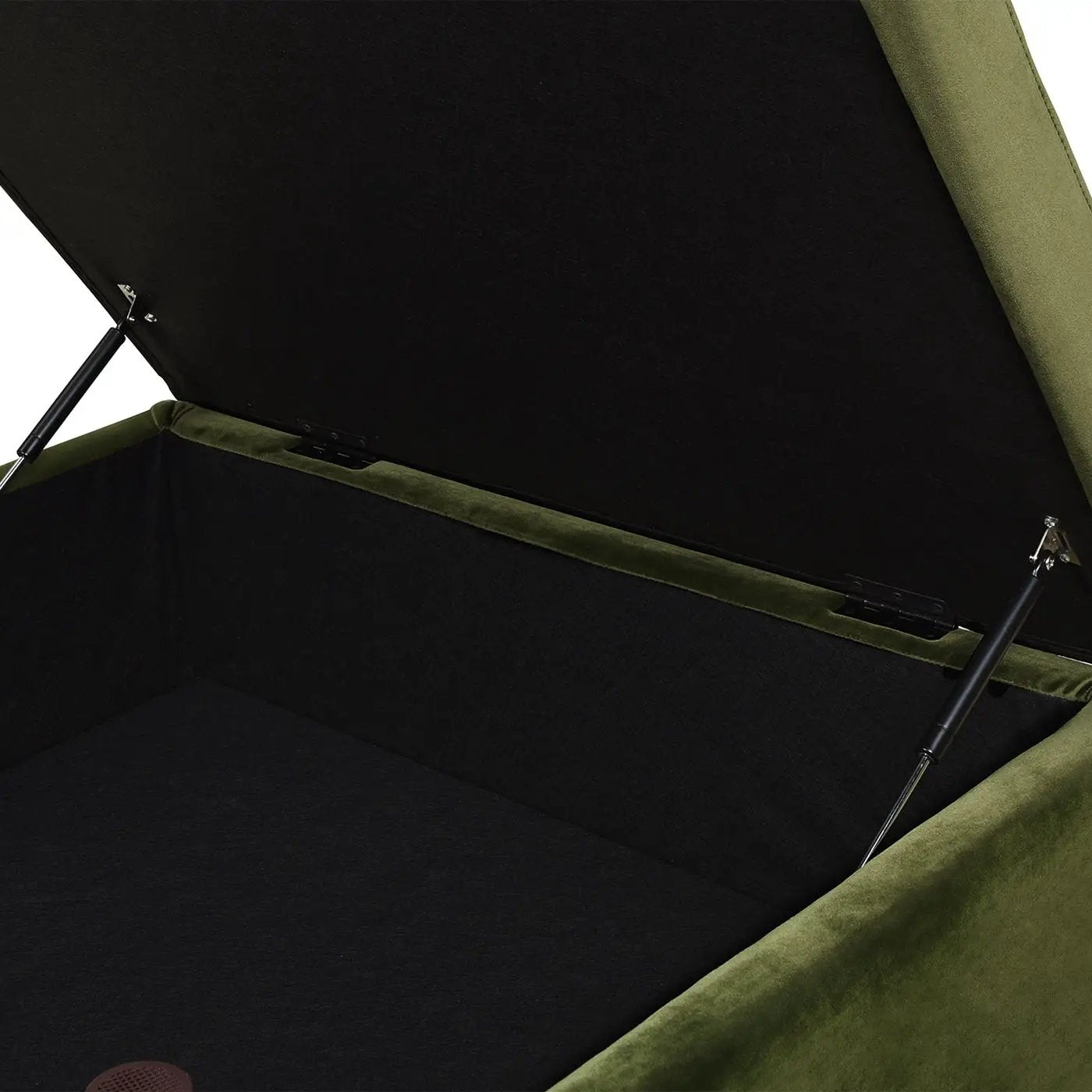 Knox - Square Storage Cocktail Ottoman - Olive Green by HouseOfZazla
