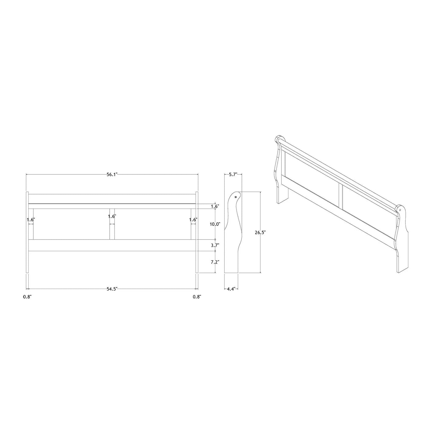 Charlston - Modern Sleigh Design Bed With LED by HouseOfZazla