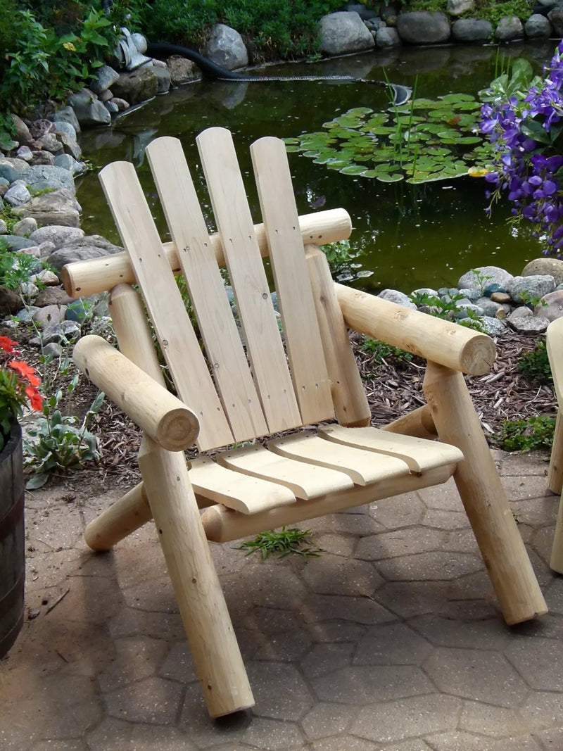 Log Wooden Deck Chair by Cedar Creek Rustic Furniture