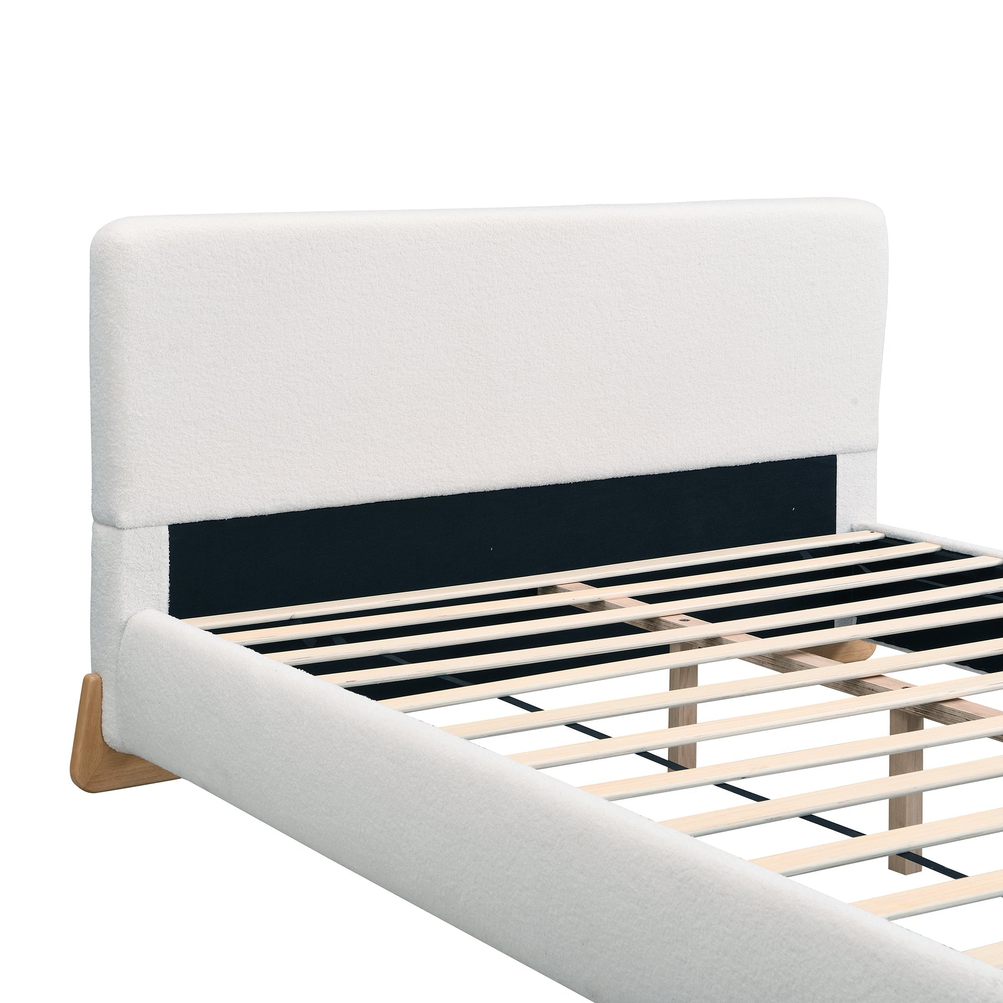 Elegant Boucle Upholstered Bed, Queen Size by HouseOfZazla