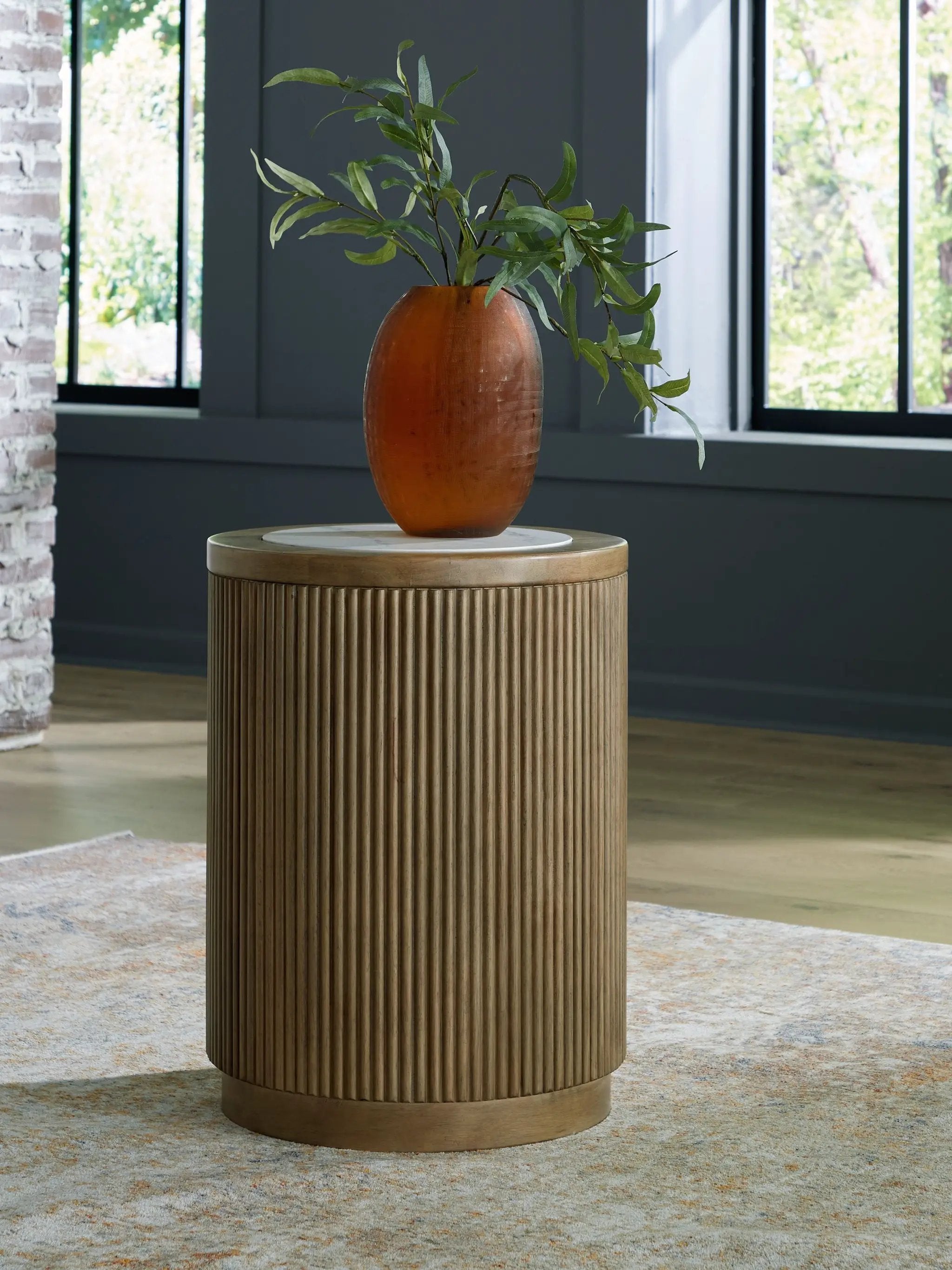 Camdill - Round End Table - Light Brown / White by Unique Piece Furniture