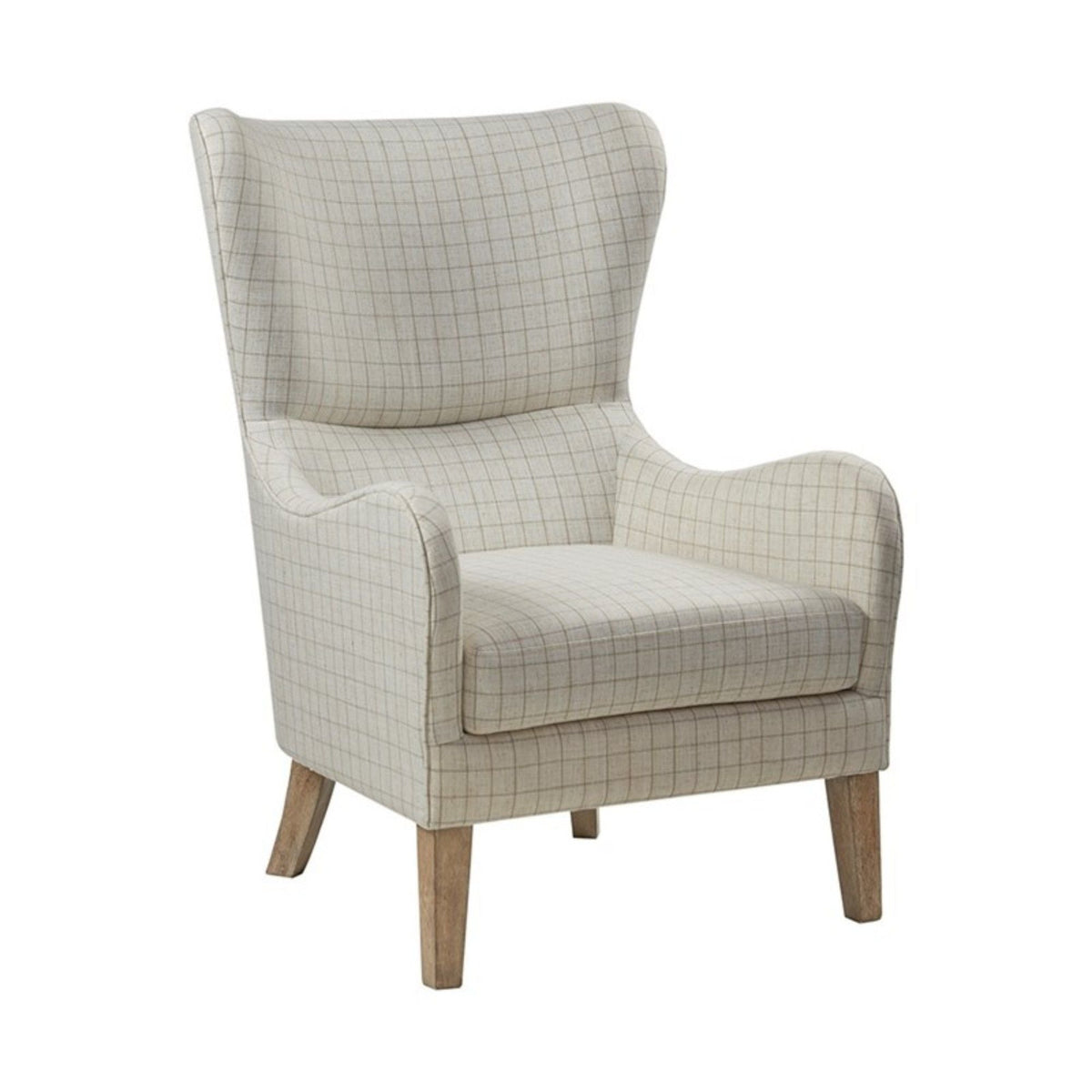 Arianna Swoop Wing Chair with High-Density Foam Comfort - Dark Gray, White, Beige, photo 14 of 19