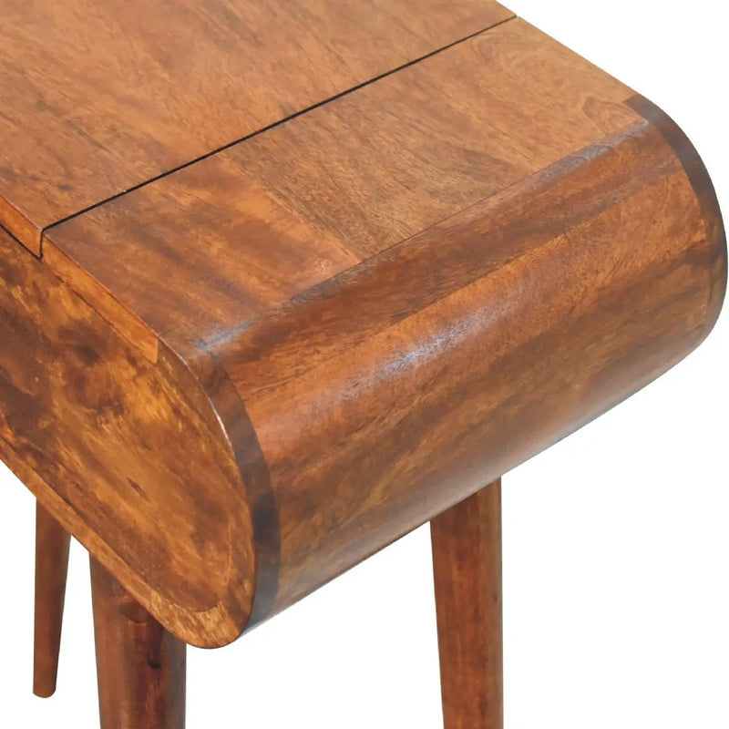 Solid Wood Mini Round Chestnut Fold Vanity by HouseOfZazla