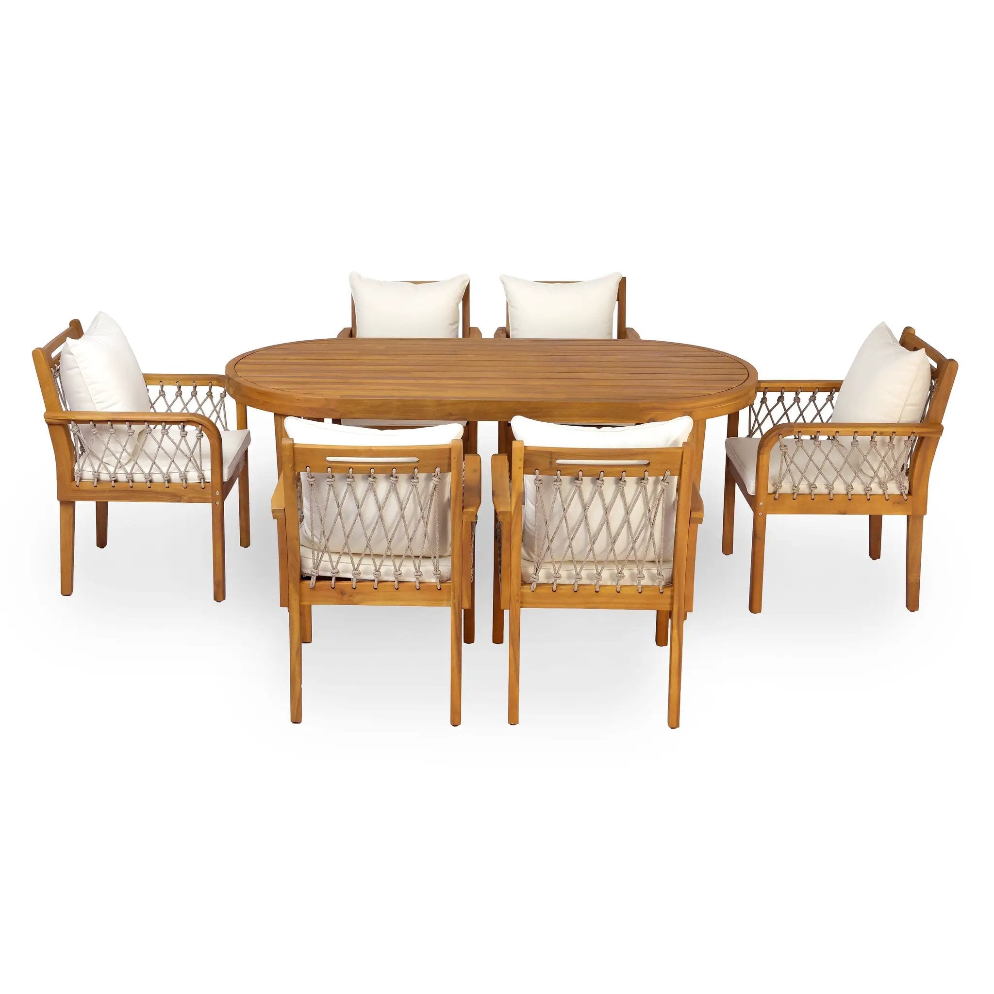 7-Piece Outdoor Acacia Wood Dining Set by HouseOfZazla