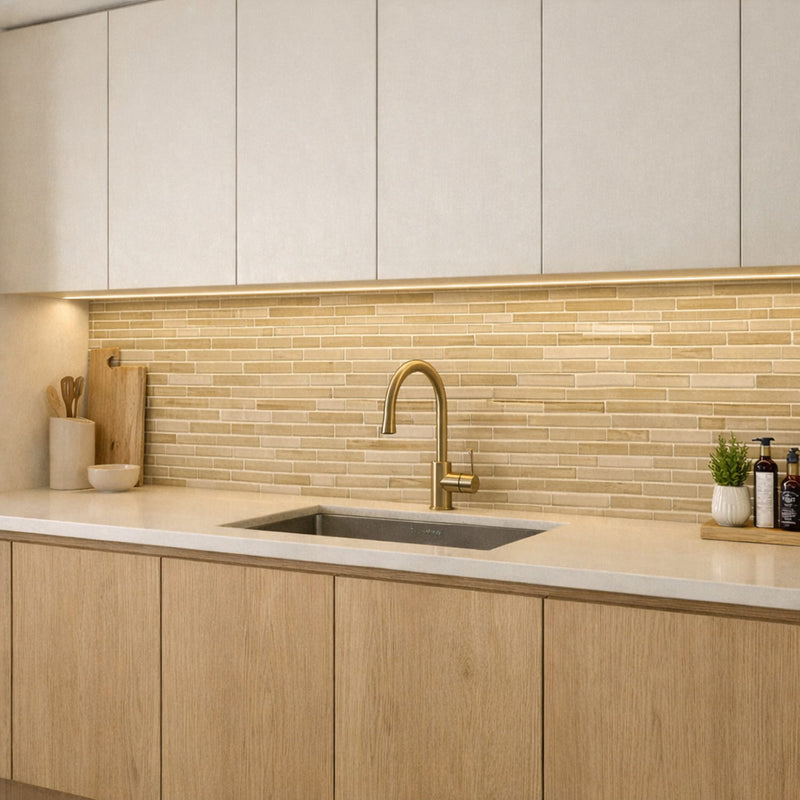 Cedro Gloss/Matte Interlocking Slides Glass Mosaics 12x12 Glass Gloss/Matte 12x12 Mosaics — 3