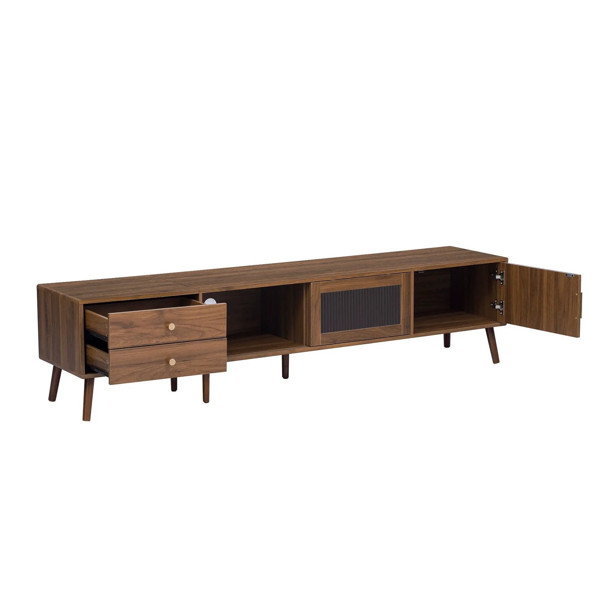 76" TV Stand, Entertainment Center With Storage Cabinets by HouseOfZazla