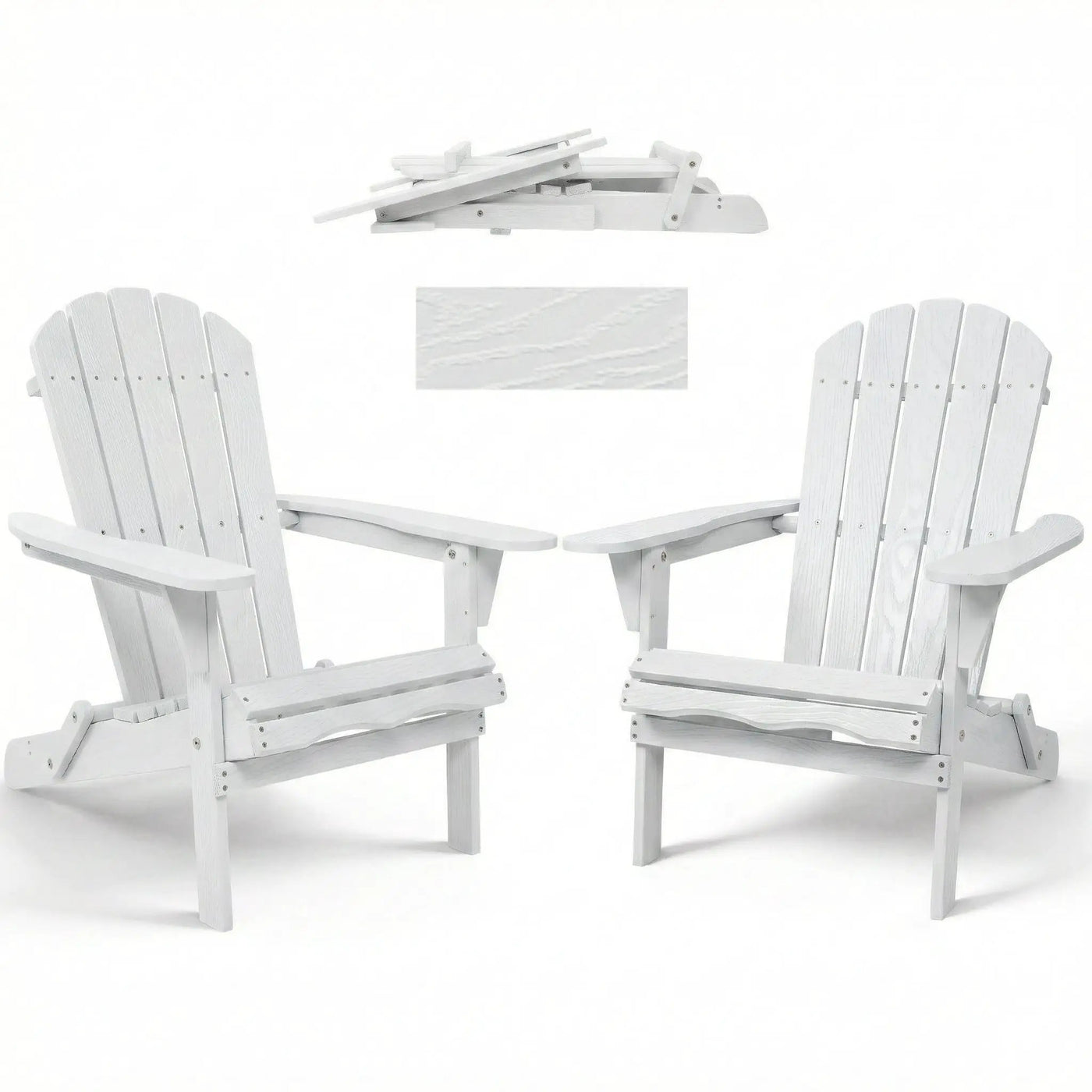 Folding Adirondack Lounge Chair With Embossed Grain Texture by HouseOfZazla