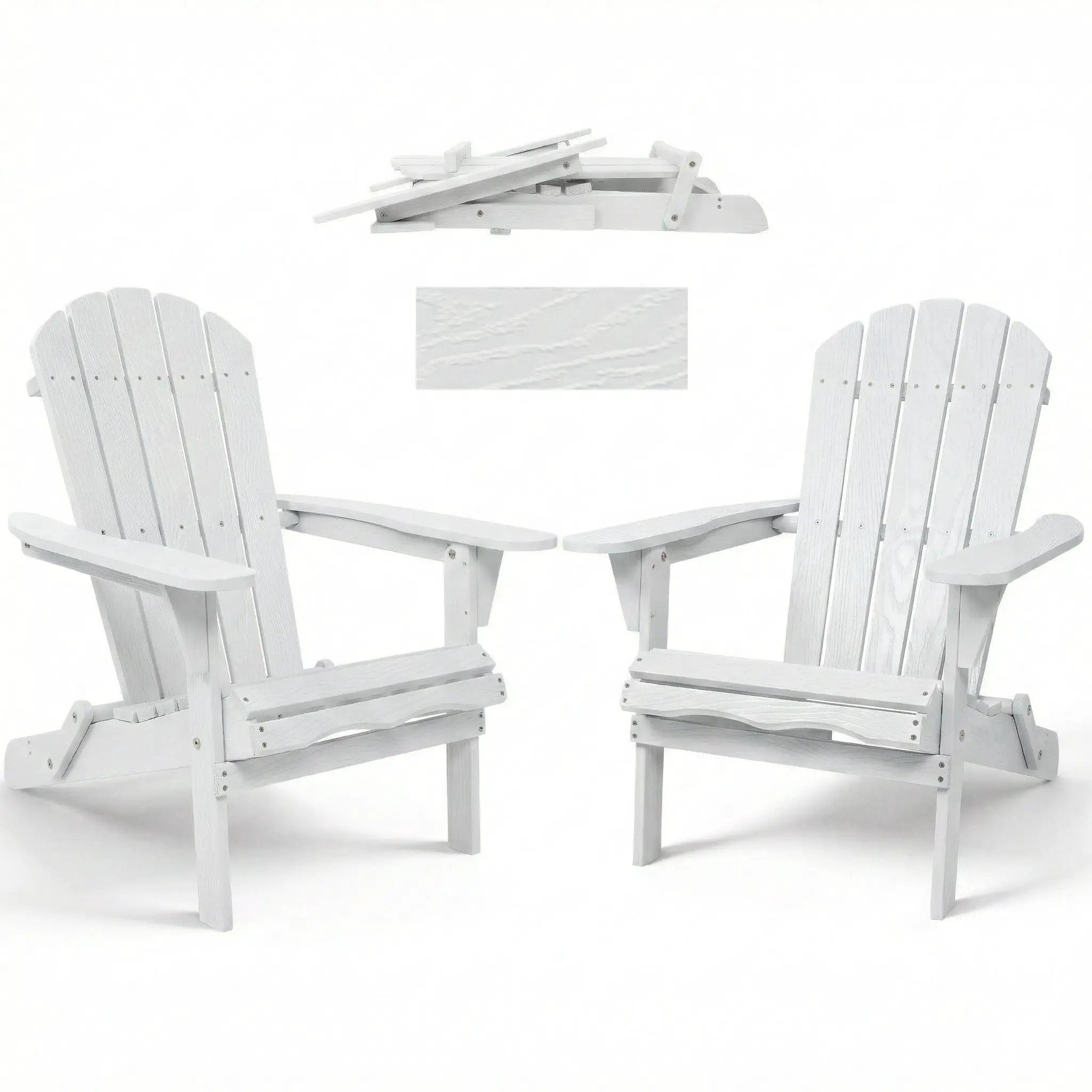 Folding Adirondack Lounge Chair With Embossed Grain Texture by HouseOfZazla
