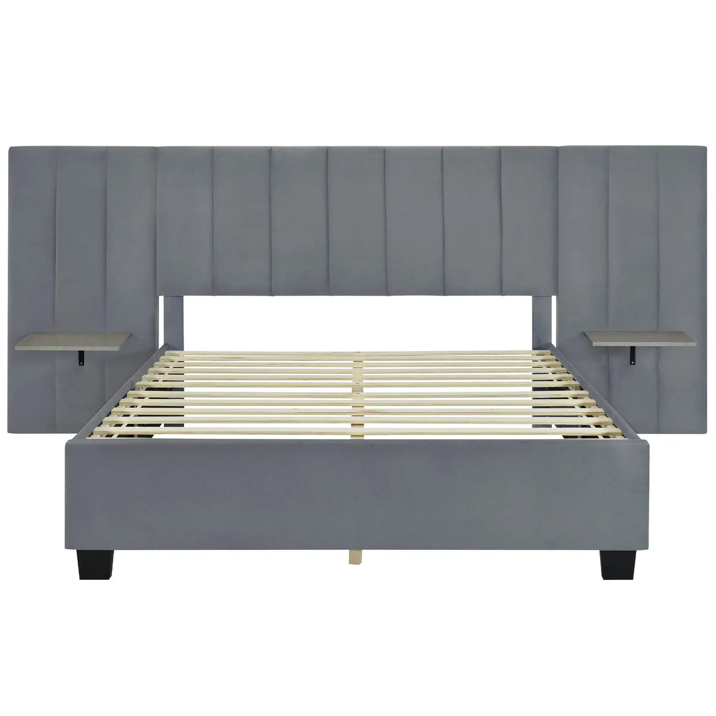 Upholstered Platform Bed With Big Headboard by HouseOfZazla