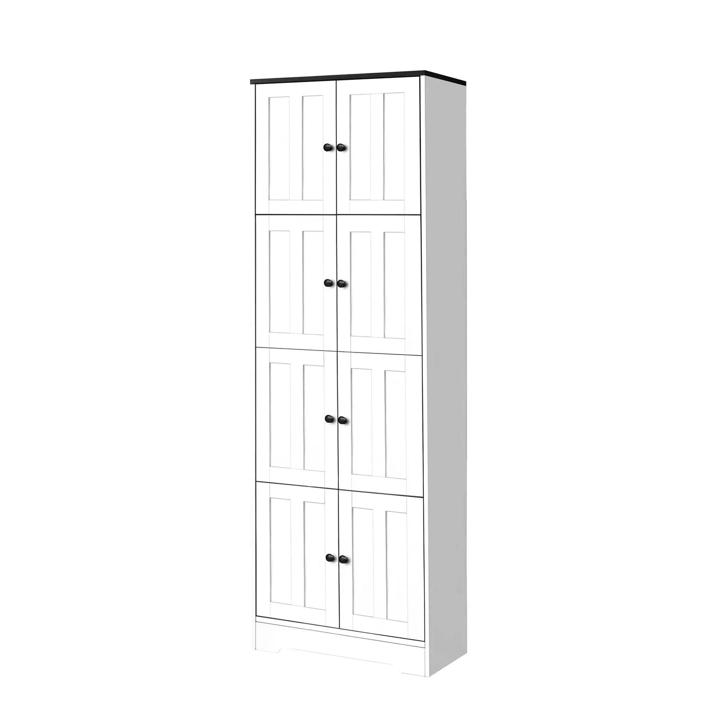 Tall Storage Cabinet With 8 Doors And 4 Shelves, Wall Storage Cabinet For Living Room, Kitchen, Office, Bedroom, Bathroom by HouseOfZazla