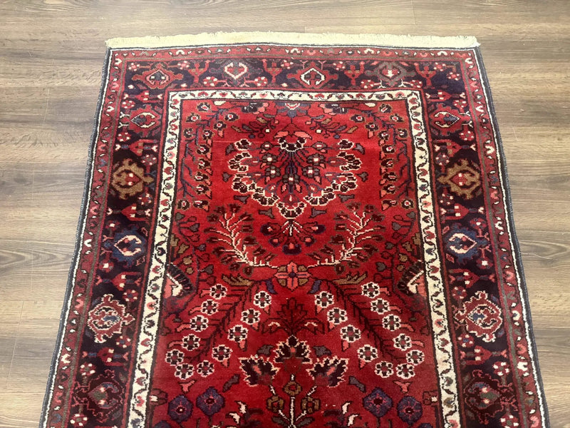 Red Persian Rug 2.6 x 6.8, Floral, Antique Per'sian Carpet, Persian Malayer Rug, Hamadan Rug by Jewel Rugs