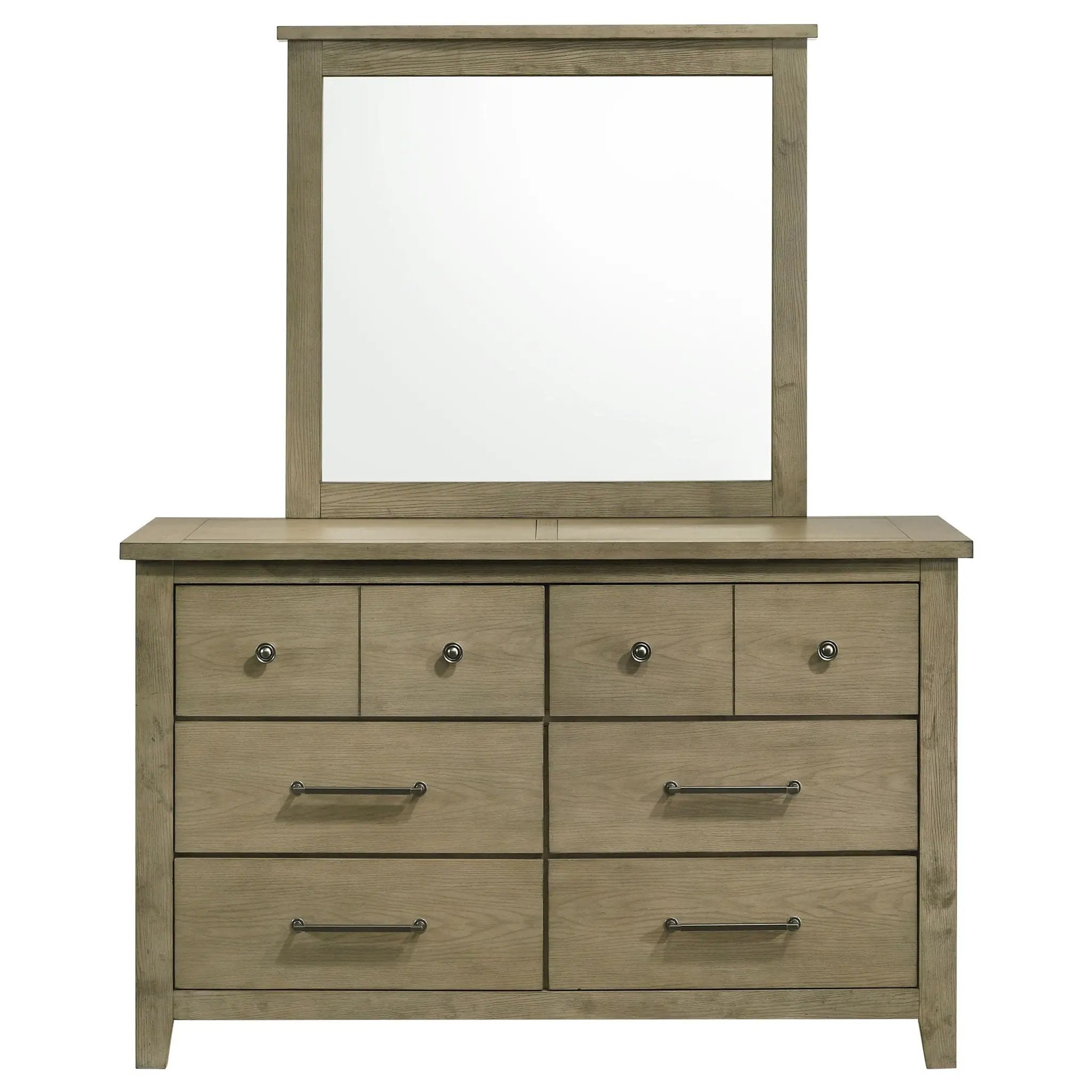 Hazlewood 6-drawer Bedroom Dresser with Mirror Vineyard Oak by Unique Piece Furniture
