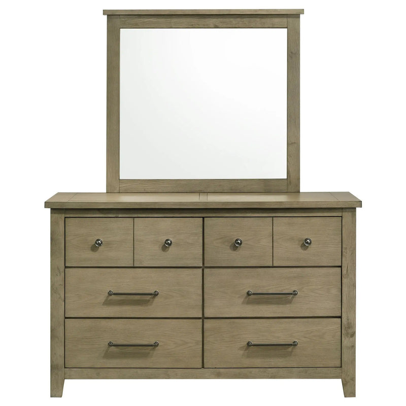 Hazlewood 6-drawer Bedroom Dresser with Mirror Vineyard Oak by Unique Piece Furniture