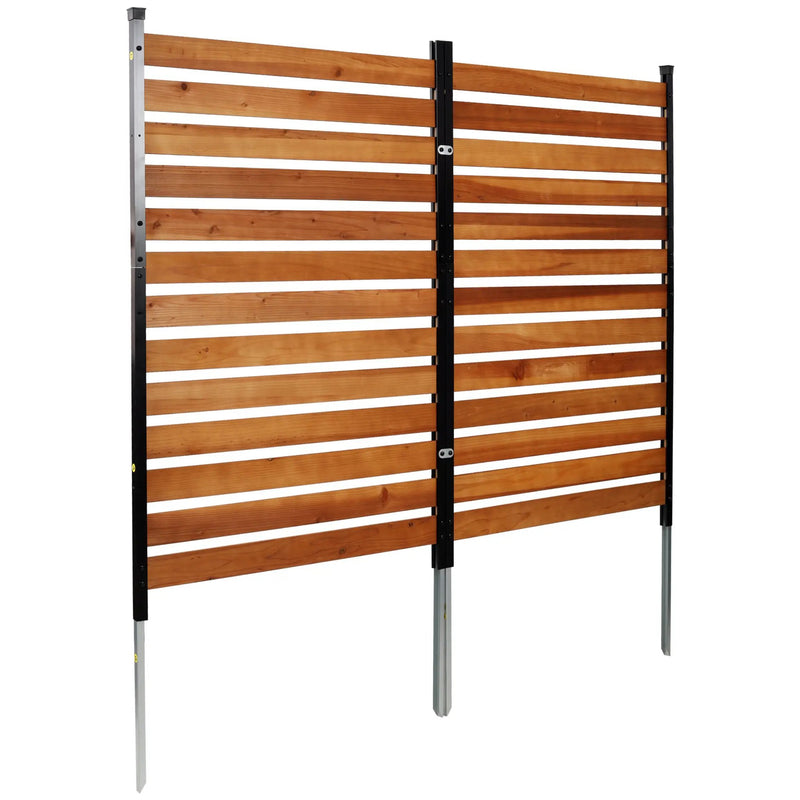 Air Conditioner Fence, 60in H x 38in W (2-Panel) Wood Fence Panels with Metal Stakes by HouseOfZazla