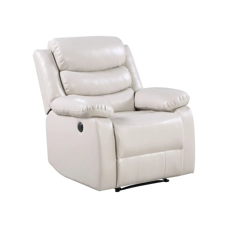 Eilbra - Synthetic Leather Power Motion Recliner - Beige by HouseOfZazla