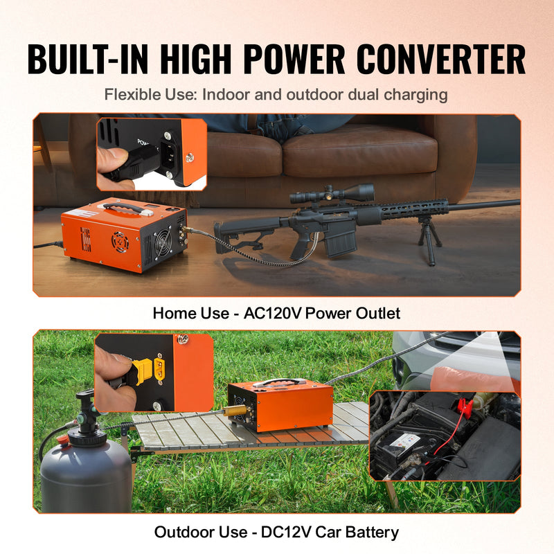 PCP Air Compressor, 4500PSI Portable with Auto-Stop and Built-In Converter by HouseOfZazla