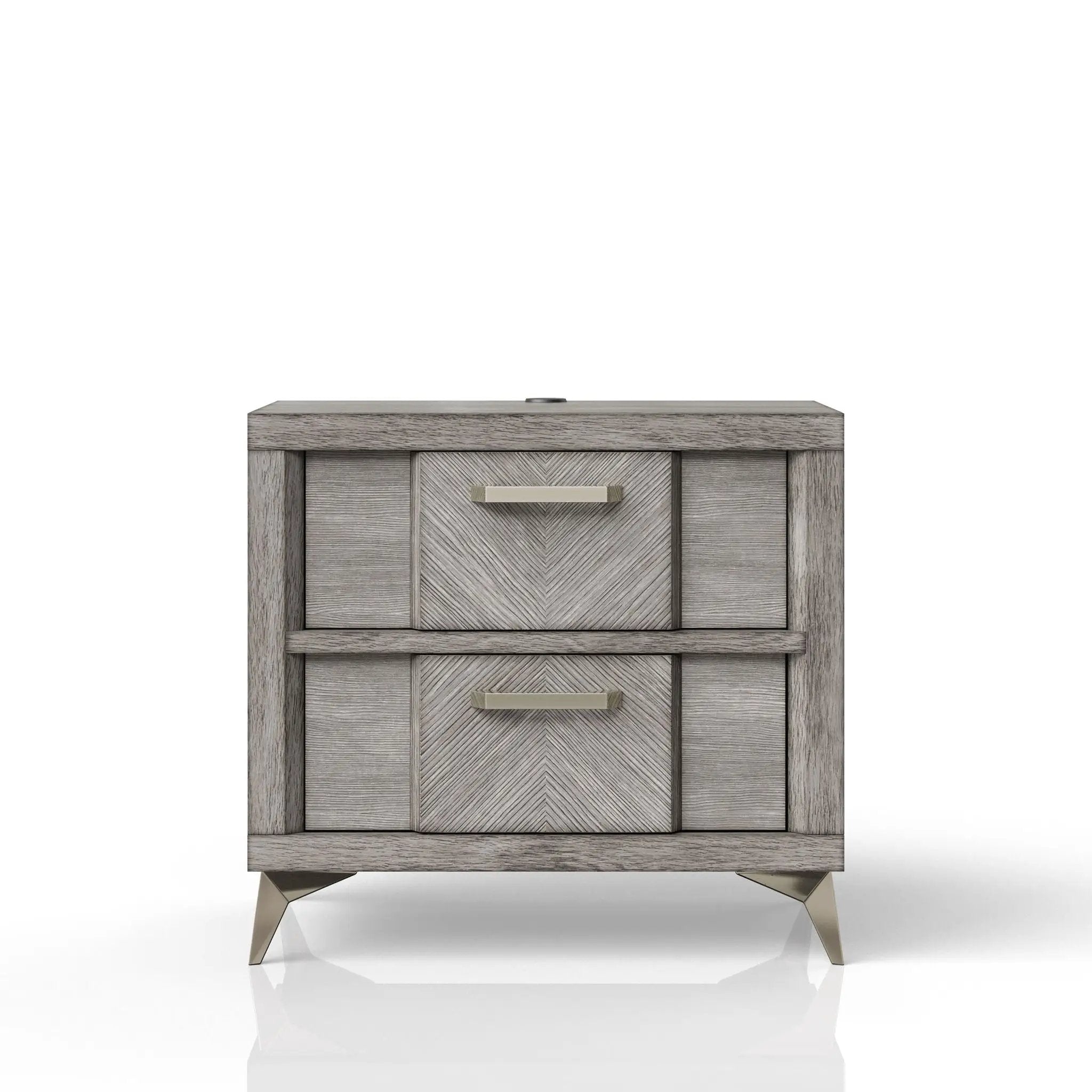 2 Drawer Night Bookmatched Veneers - Gray by HouseOfZazla