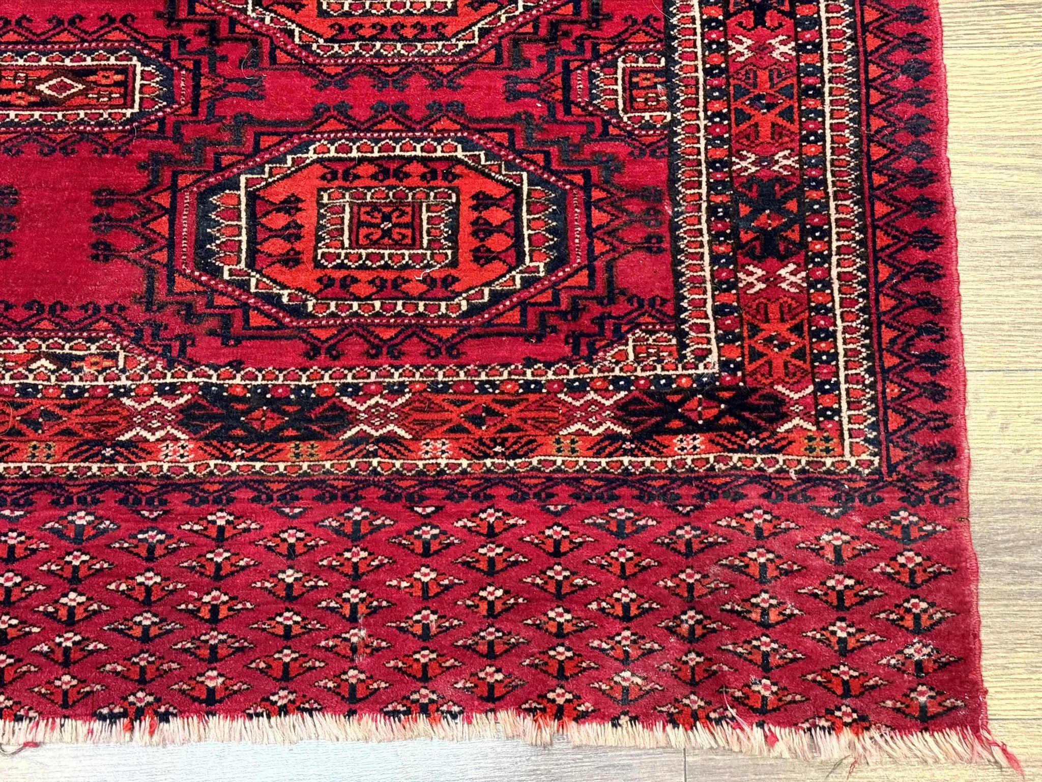 Antique Turkoman Salor Rug, Turkoman Textile, Fine 400 KPSI, Red, Persian Tribal Rug by Jewel Rugs
