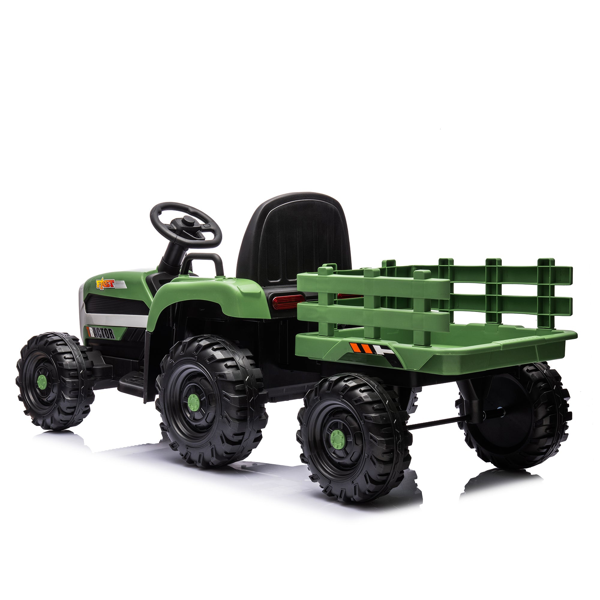 Ride On Tractor With Trailer - 24V Battery Powered Electric Tractor Toy by HouseOfZazla