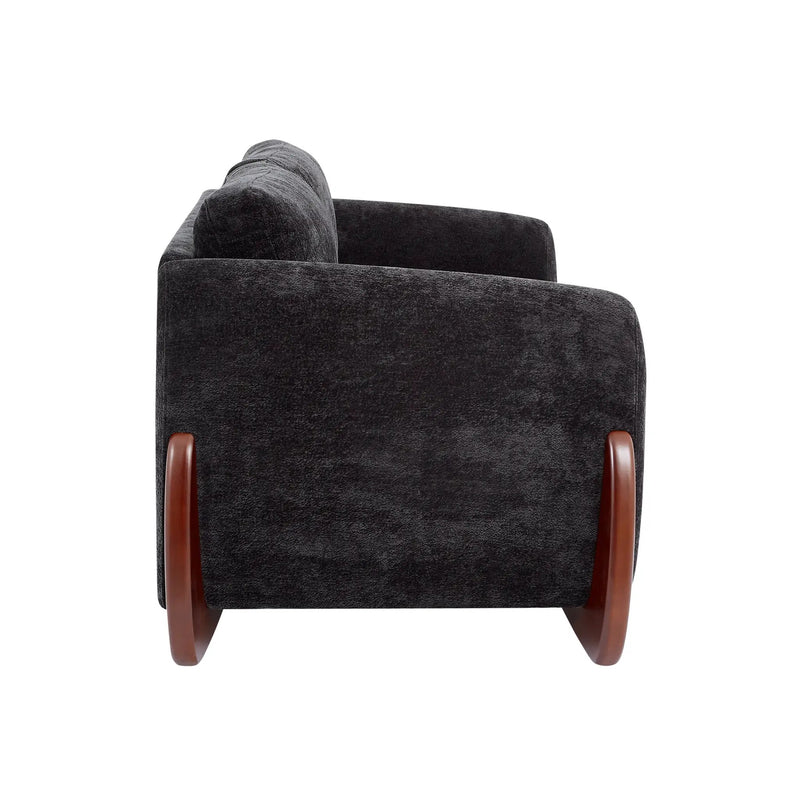 89"L Sofa with Chenille Fabric and Wooden Legs by HouseOfZazla
