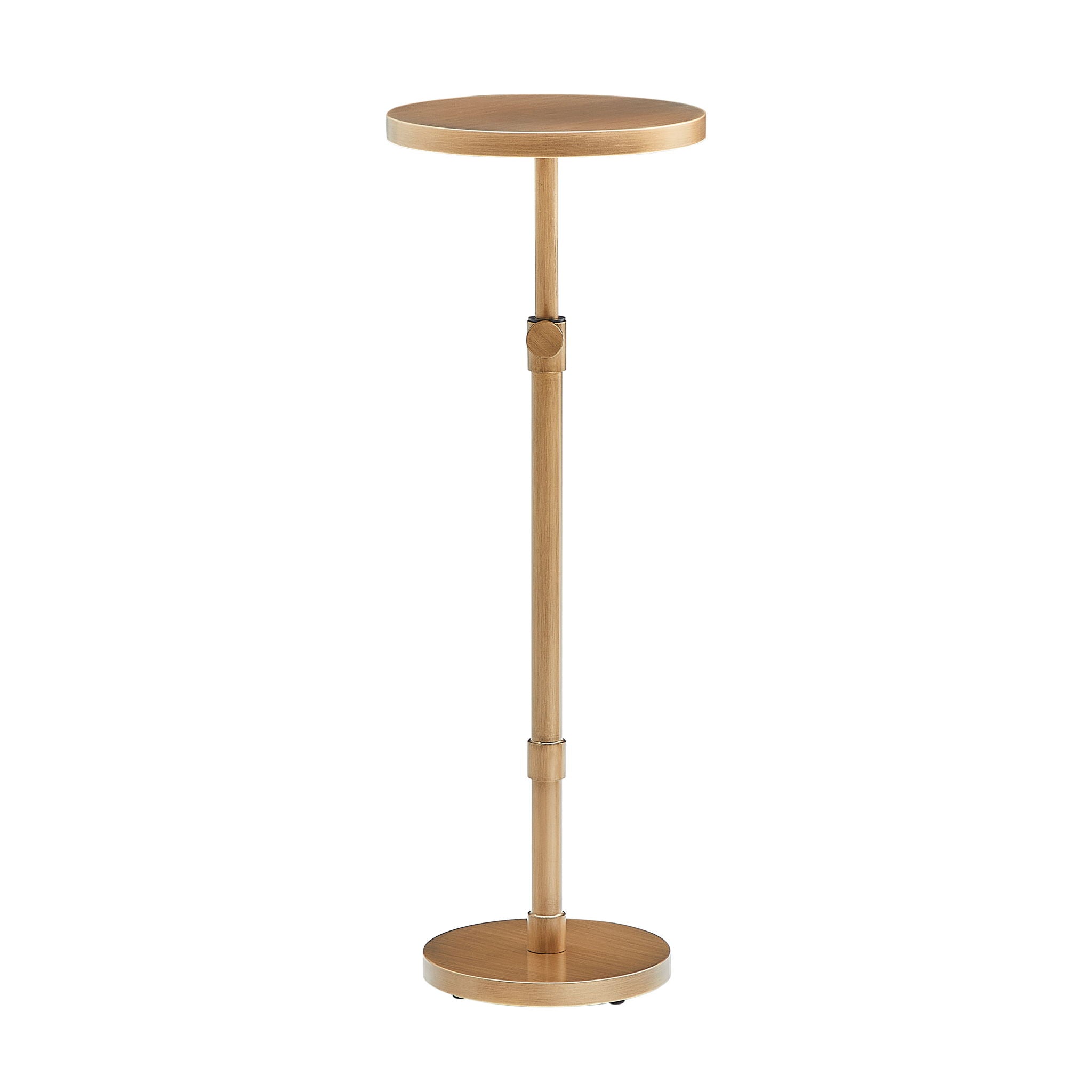 Morven - Adjustable Height Accent Table With Round Top - Antique Brass by HouseOfZazla