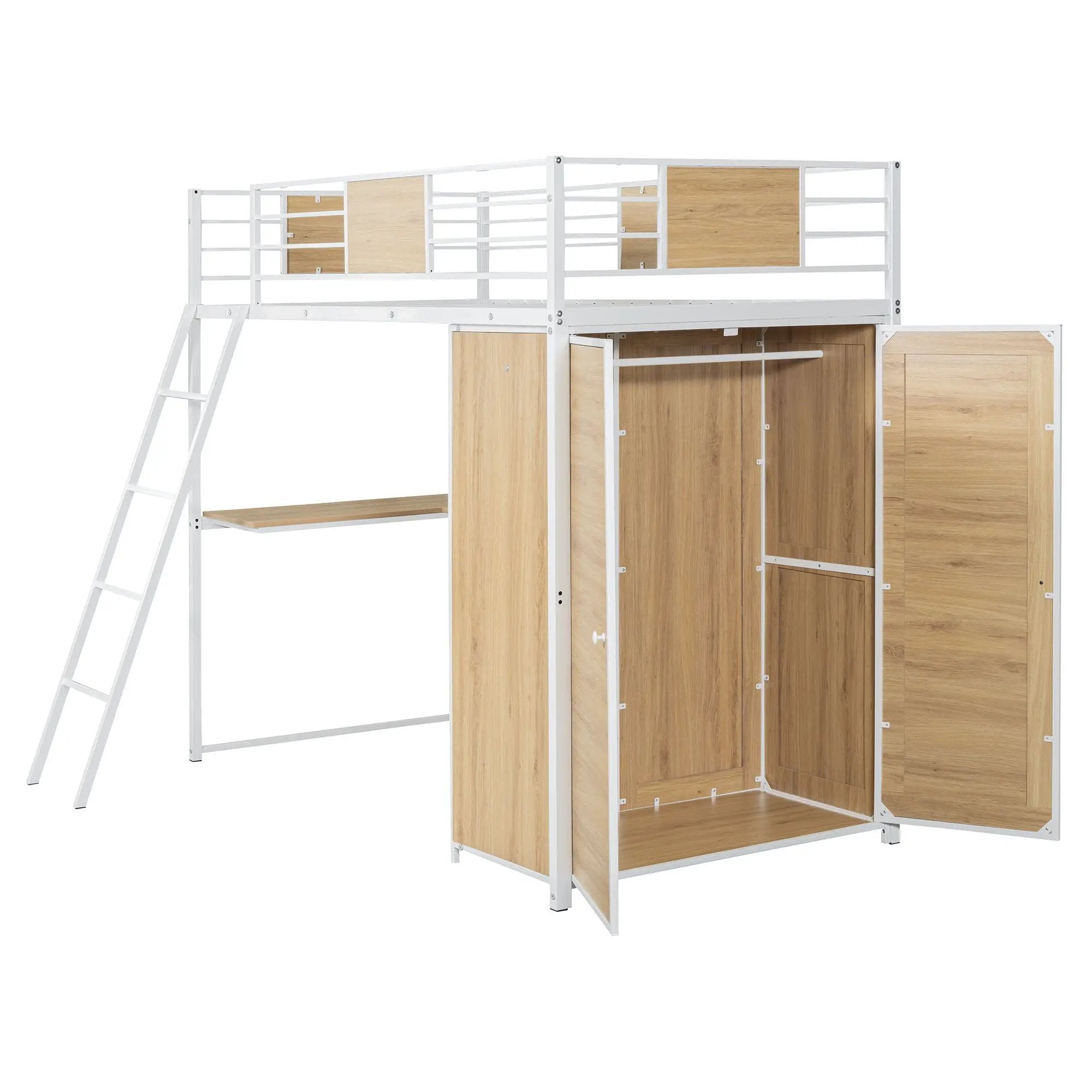 Loft Bed With L Shape Desk And Wardrobe by HouseOfZazla