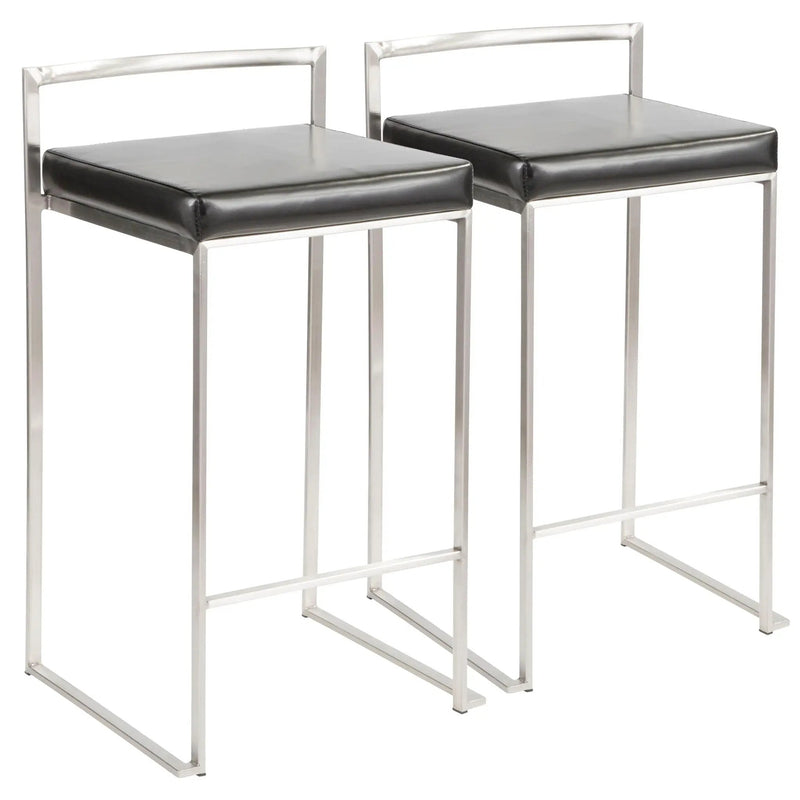 Fuji - Contemporary, Stackable Elegant Counter Stool (Set of 2) by HouseOfZazla