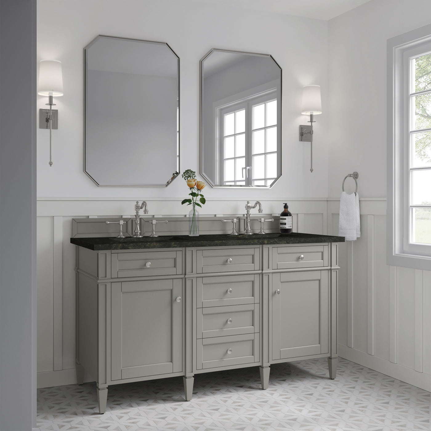 James Martin Brittany 60" Double Bathroom Vanity, Urban Gray by James Martin