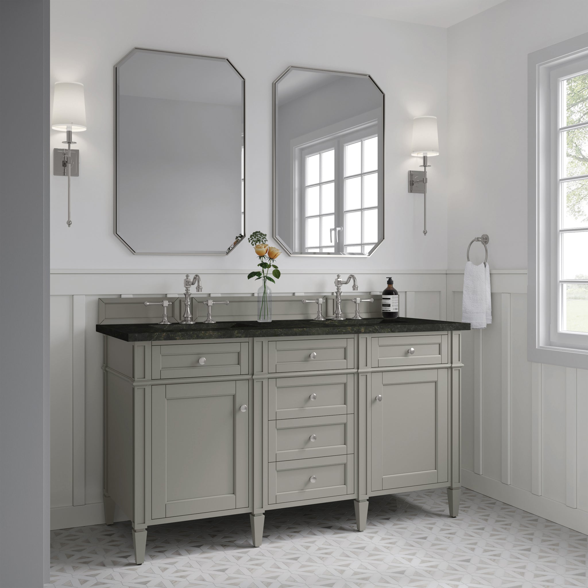 James Martin Brittany 60" Double Bathroom Vanity, Urban Gray by James Martin
