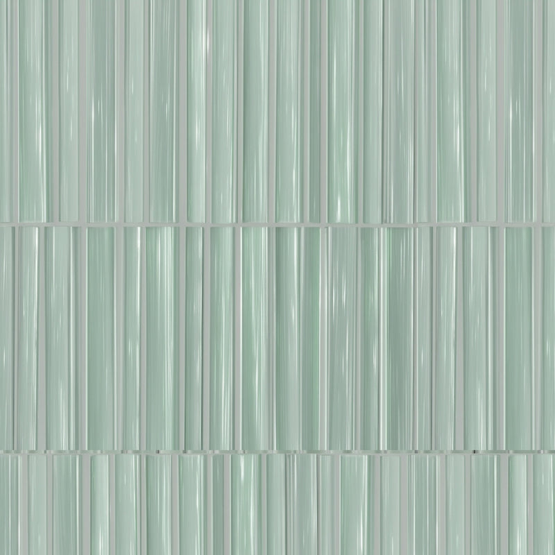 Celadon Glossy Pencil Liner Glass Moldings 1/2x9 Glass Glossy 2x8 Moldings