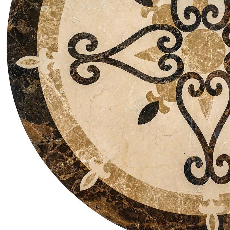 Celina Multi Finish Round Marble Medallions 36x36 Marble Multi Finish 36x36 Medallions — 1