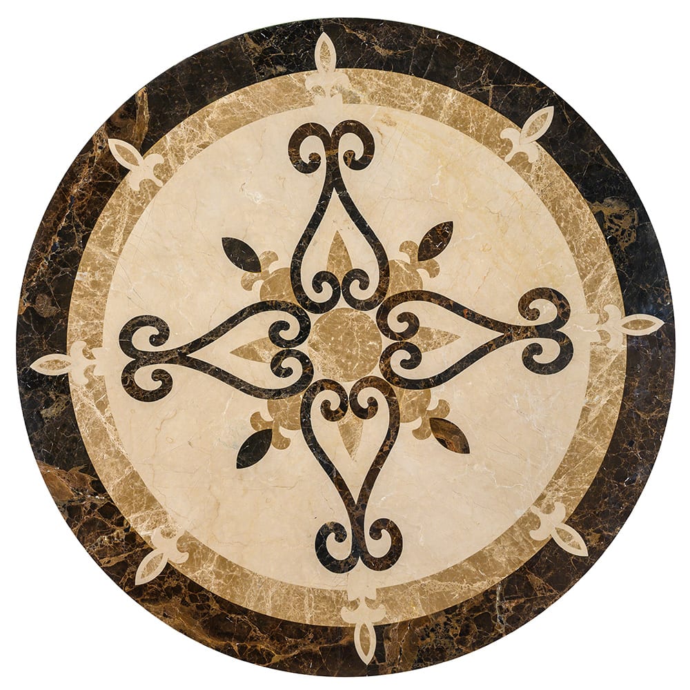 Celina Multi Finish Round Marble Medallions 48x48 Marble Multi Finish 48x48 Medallions