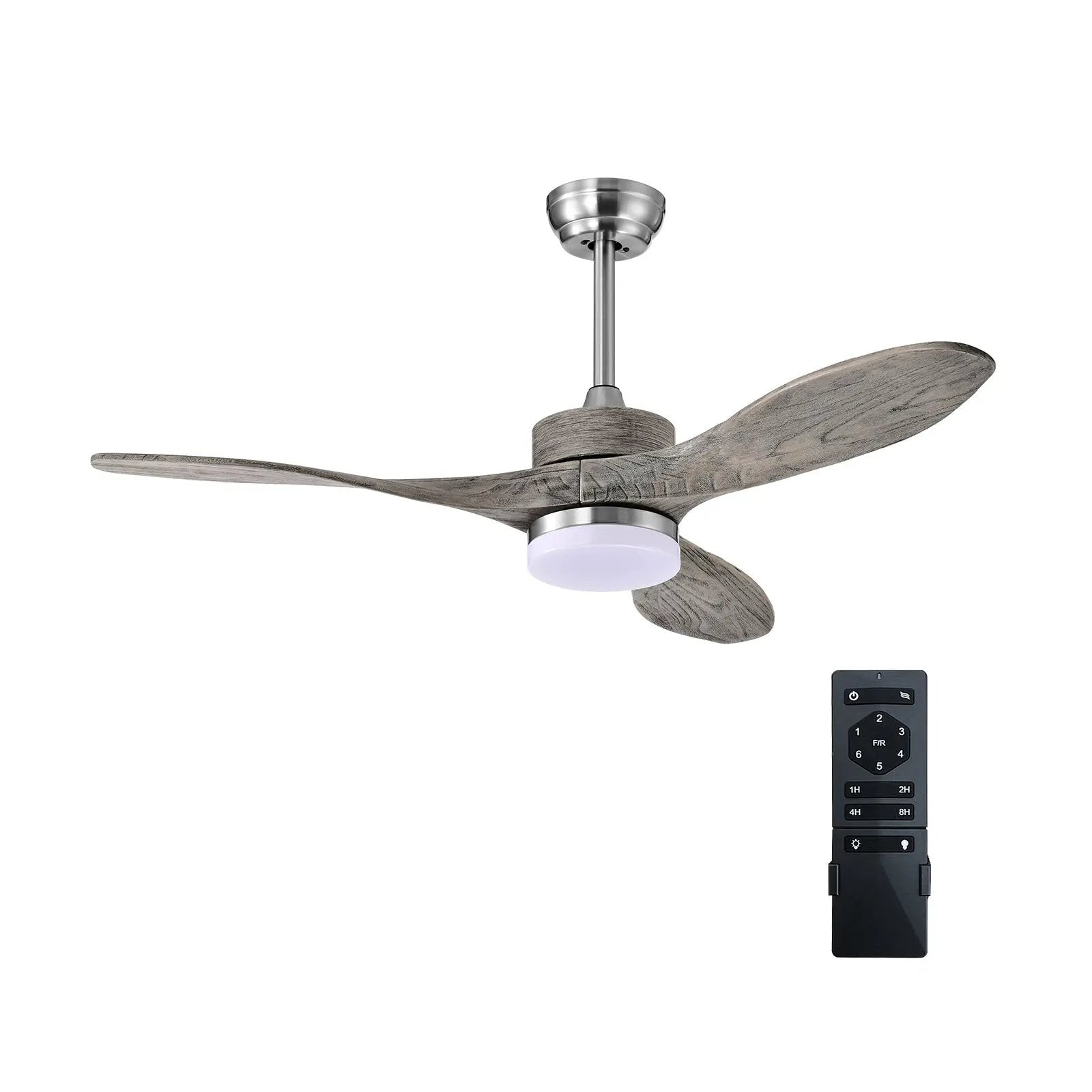 48 Inch Wood Ceiling Fan with LED Lights and 6 Speed Levels by DirectDeals