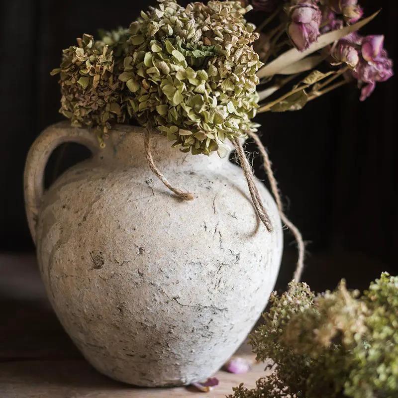 Cement Pot Pompeii Style Handmade Art Amphora Vase Pot by RusticReach