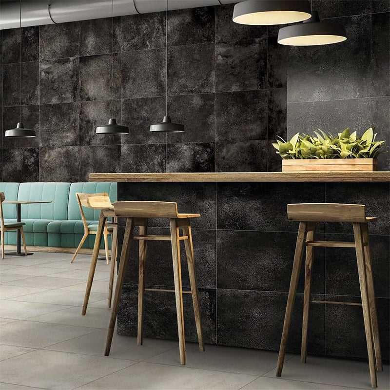 Cemento Black Honed Concrete Look Porcelain Tiles 12x24 Porcelain Honed 12x24 Tiles — 2
