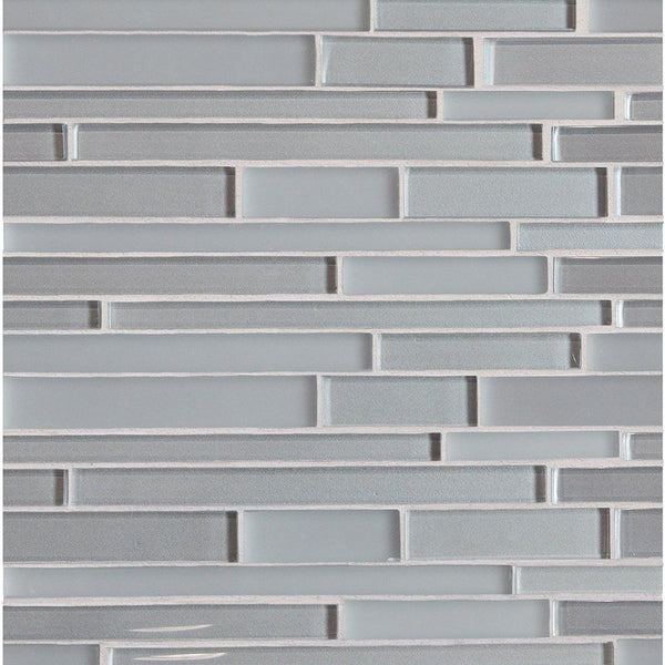Cenere Gloss/matte Interlocking Slides Glass Mosaics 12x12