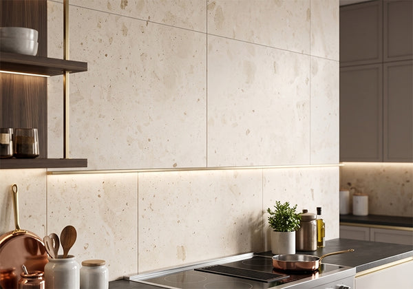 Ceppo Di Luna Honed Limestone Slab Random room scene