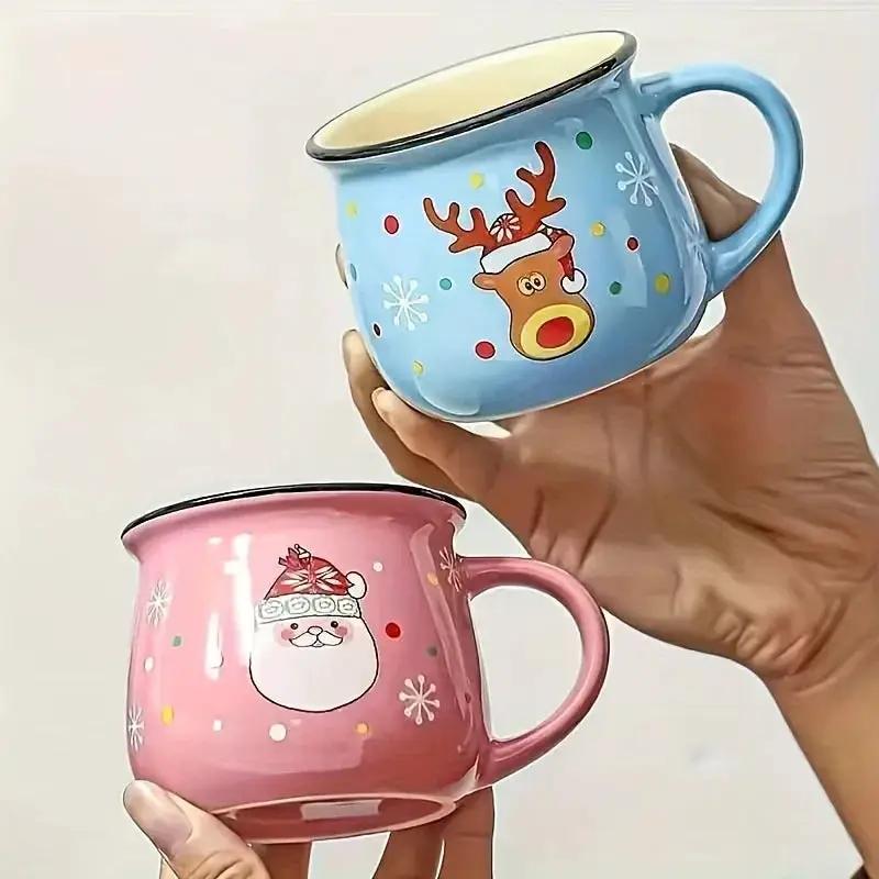 Ceramic Christmas Coffee Mugs Set of 4 by House Of Avana