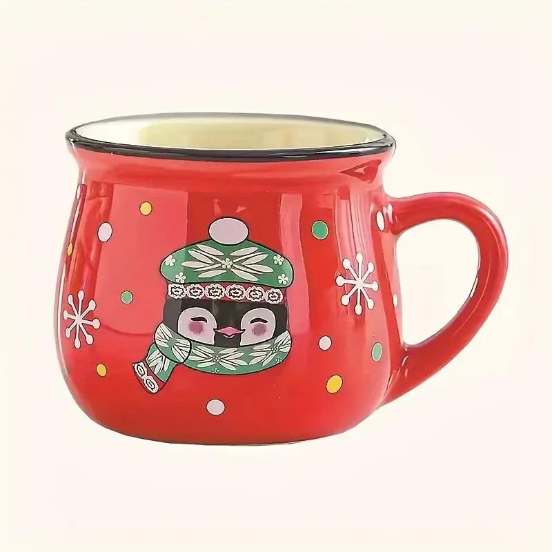 Ceramic Christmas Coffee Mugs Set of 4 by House Of Avana