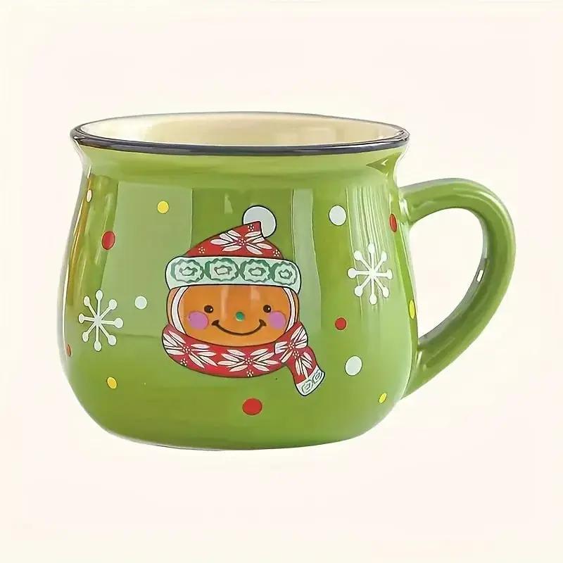 Ceramic Christmas Coffee Mugs Set of 4 by House Of Avana