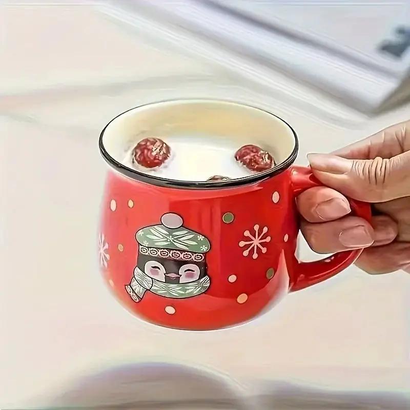Ceramic Christmas Coffee Mugs Set of 4 by House Of Avana